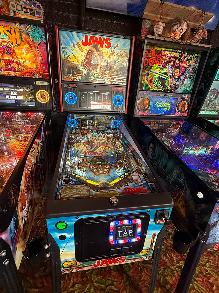 Jaws pinball machine at Dyno Bar