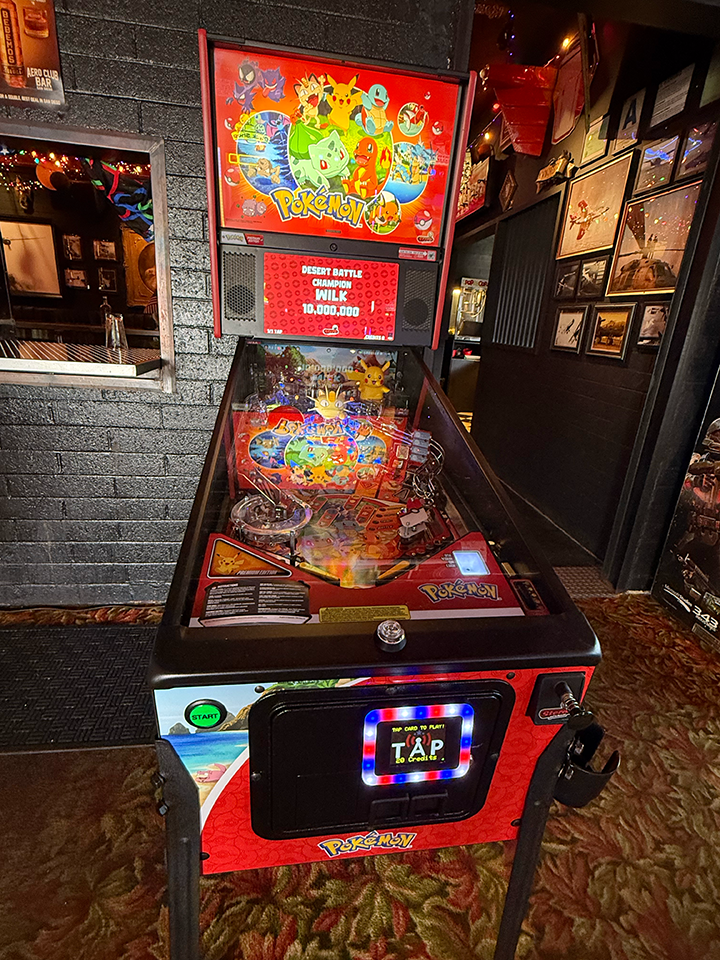 Pokemon pinball machine at Dyno Bar
