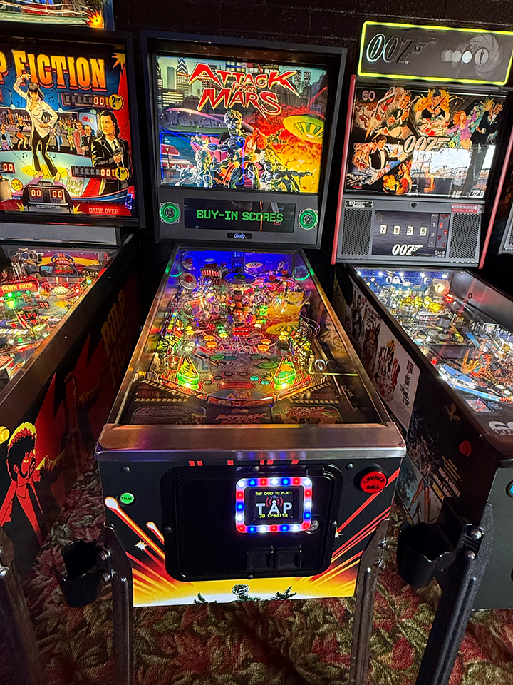 Attack From Mars pinball machine at Dyno Bar