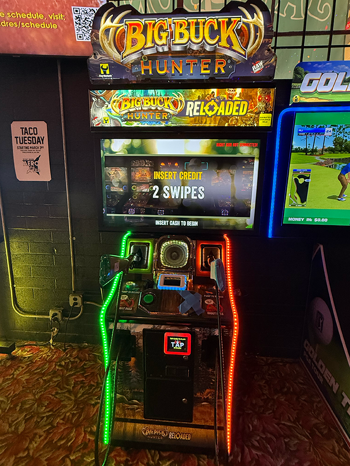 Big Buck Hunter Reloaded arcade game at Dyno Bar