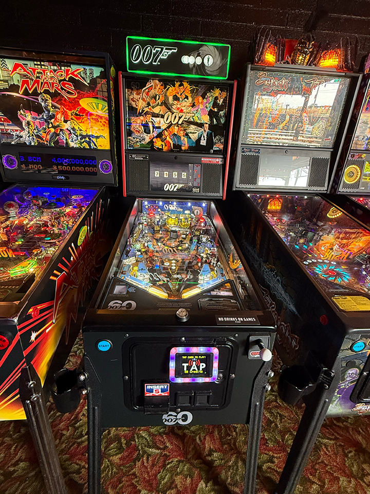 007 pinball machine at Dyno Bar