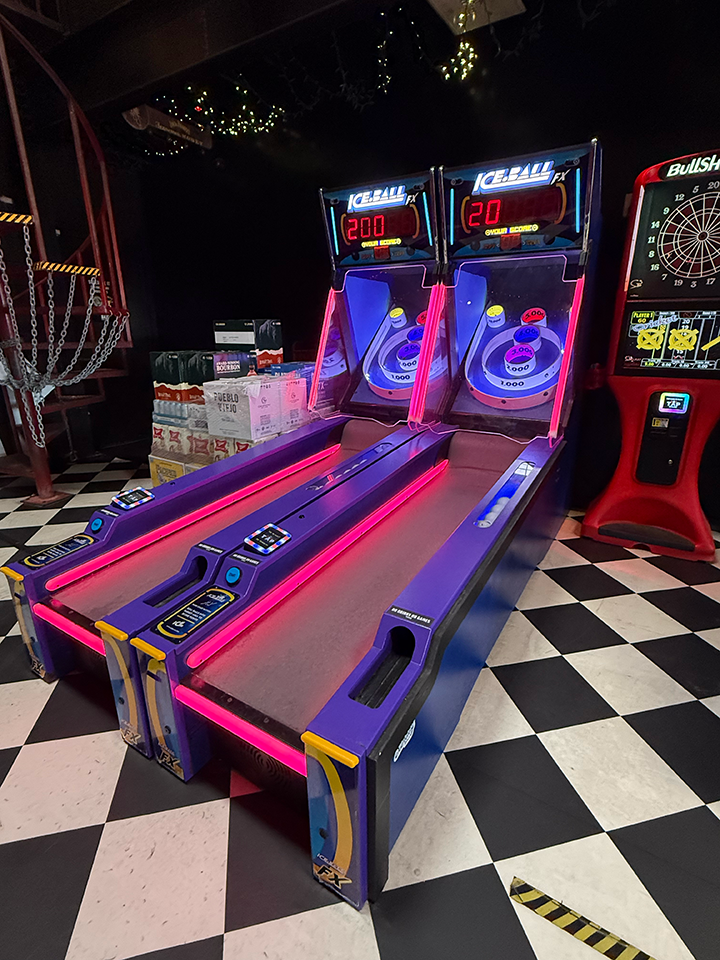 Skee Ball lanes at Dyno Bar