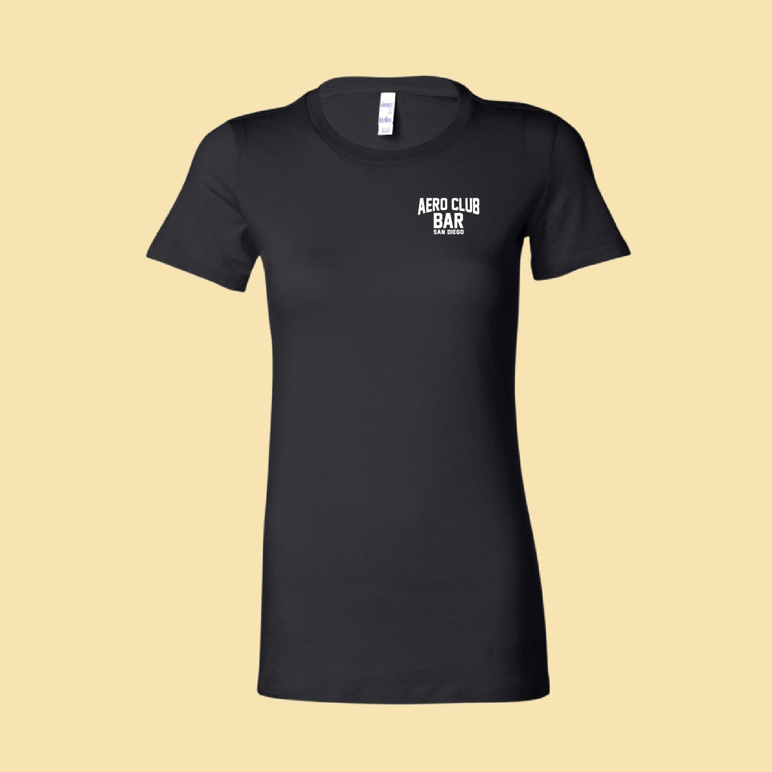Aero Club Bar 100% cotton women's black t-shirt